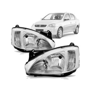 Farol Corsa Montana 2003 a 2008 Máscara Cromada Direito
