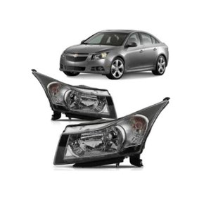 Farol Cruze Hatch Sedan 11 a 16 Máscara Cromada Esquerdo