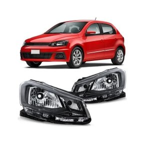 Farol Gol Saveiro Voyage G7 2016 a 2018 Friso Preto Direito Caroneiro