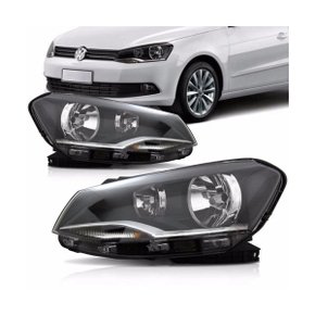 Farol Gol Voyage G6 2013 a 2016 Foco Duplo Máscara Negra Direito Caroneiro 