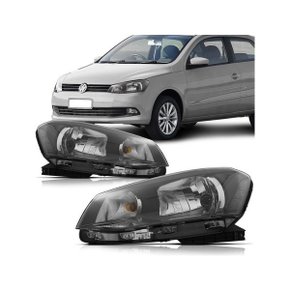 Farol Gol Voyage Saveiro G6 2013 a 2016 Foco Simples Máscara Negra Direito Caroneiro