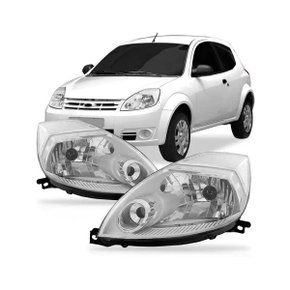 Farol Ka  2008 a 2014 Máscara Cromada  Direito