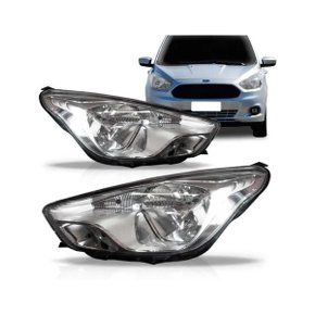 Farol Ford Ka 2015 a 2019 Máscara Cromada Direito Caroneiro TYC