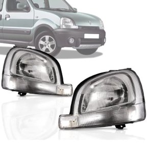 Farol Kangoo 1998 a 2008 Máscara e Pisca Cromado Direito