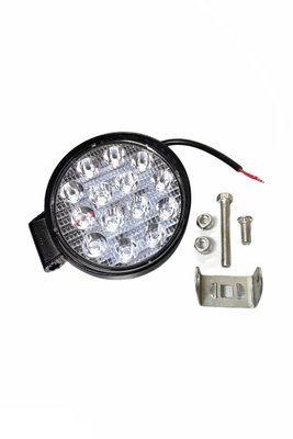 Farol Milha Auxiliar Led Redondo 12/24v 42W 14 Leds 6000k Luz Branca 
