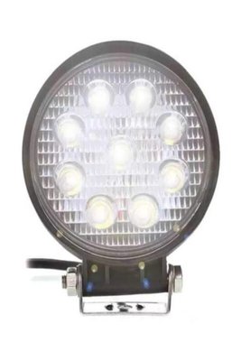 Farol Milha Auxiliar Led Redondo Fino 12/24v 27W 9 Leds 6000k 