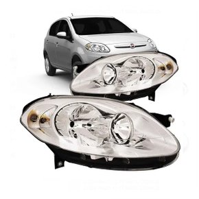 Farol Palio Novo 2012 a 2018 Máscara Cromada Esquerdo Motorista