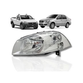 Farol Palio Siena Strada 2008 a 2020 Cromado Foco Simples Direito Caroneiro DEPO