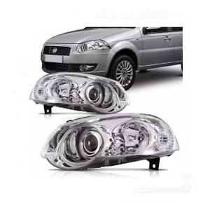 Farol Palio Siena Strada Weekend 2008 a 2020 Foco Duplo Mascara Cromada Esquerdo