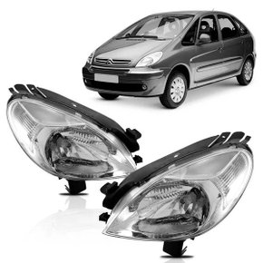 Farol Picasso 2004 a 2011 Mascara Cromada Foco Simples Lado Direito Caroneiro