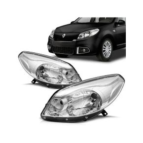 Farol Sandero 2012 a 2014 Máscara Cromada Direito Caroneiro DEPO