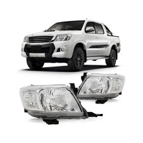Farol Toyota Hilux Srv 2012 a 2015 Cromado Esquerdo Motorista