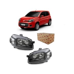 Farol Uno Fiorino Novo 2010 a 2014 Máscara Negra Direito