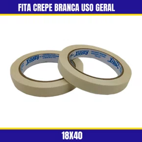 Fita Crepe Branca Uso Geral 18X40