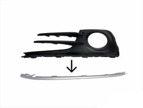 Friso da Grade Milha Fox 2015 a 2019 Prata Esquerdo Motorista