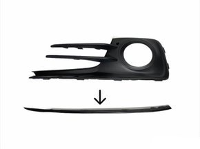 Friso da Grade Milha Fox 2015 a 2019 Preto Esquerdo Motorista