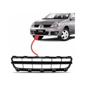 Grade Dianteira Parachoque Clio 2005 a 2012 Preto Central