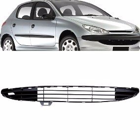 Grade Dianteira Parachoque Peugeot 206 1998 a 2003 Grade Central