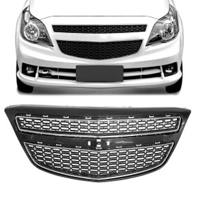 Grade Dianteira Radiador Agile 2009 a 2013 Montana 2011 a 2015 Preto com Moldura Cromada