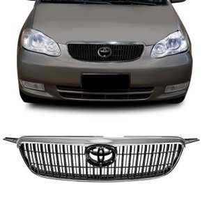 Grade Dianteira Radiador Corolla Fielder 2003 a 2008 Preta Moldura Cromada