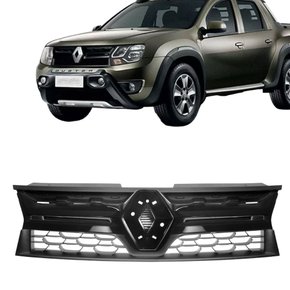 Grade Dianteira Radiador Duster 2015 a 2018 Preto Externa / Interna