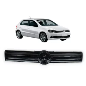 Grade Dianteira Radiador Gol Voyage Saveiro G6 2013 a 2016 Preta Com Friso Cromado