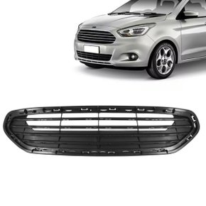 Grade Dianteira Radiador Ka Novo 2014 a 2018 Modelo Frisado Preto com Frisos Cromado