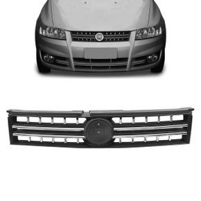 Grade Dianteira Radiador Stilo 2002 a 2011 Preta Com Friso Cromado