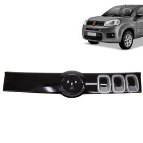 Grade Dianteira Radiador Uno 2015 a 2016 Preto Brilhoso Com Aplique Cinza