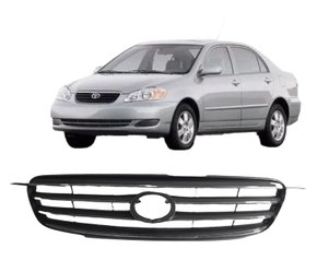 Grade Dianteiro Radiador Corolla Fielder 03 a 08 Cinza Com Friso Cromado XEI