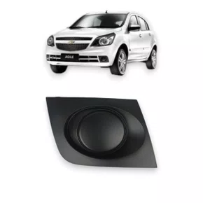 Grade Milha Parachoque Dianteiro Agile 2009 a 2014 Sem Furo Preto Esquerdo