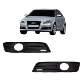 Grade Milha Parachoque Dianteiro Audi A3  2009 a 2012 Com Furo Preto Direito Carona