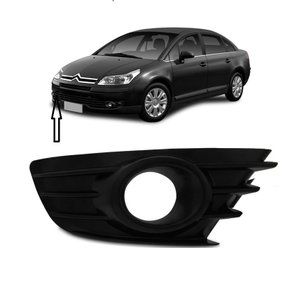 Grade Milha Parachoque Dianteiro C4 Pallas Hatch 2008 a 2013 Com Furo Preto Direito