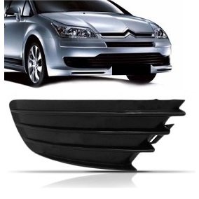 Grade Milha Parachoque Dianteiro C4 Pallas Hatch 2008 a 2013 Sem Furo Preto Direito
