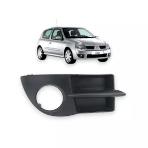 Grade Milha Parachoque Dianteiro Clio 2005 a 2012 Com Furo Preto Direito