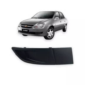 Grade Milha Parachoque Dianteiro Corsa Classic 2010 a 2016 Sem Furo Preto Direito