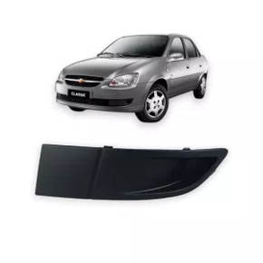 Grade Milha Parachoque Dianteiro Corsa Classic 2010 a 2016 Sem Furo Preto Esquerdo
