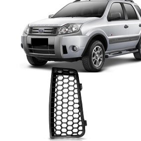 Grade Milha Parachoque Dianteiro Ecosport 2008 a 2012 Sem Furo Preto Esquerdo Motorista