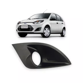 Grade Milha Parachoque Dianteiro Fiesta 2010 a 2014 Com Furo Preto Direito