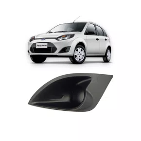 Grade Milha Parachoque Dianteiro Fiesta 2010 a 2014 Sem Furo Preto Esquerdo