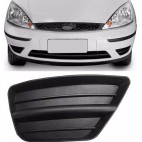 Grade Milha Parachoque Dianteiro Focus 2004 a 2008 Sem Furo Preto Esquerdo