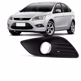 Grade Milha Parachoque Dianteiro Focus 2008 a 2012 Com Furo Preto Arco Cromado Esquerdo