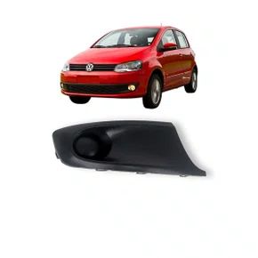 Grade Milha Parachoque Dianteiro Fox Spacefox 2010 a 2014 Sem Furo Preto Direito