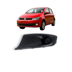 Grade Milha Parachoque Dianteiro Fox Spacefox 2010 a 2014 Sem Furo Preto Esquerdo