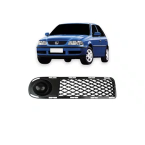 Grade Milha Parachoque Dianteiro Gol Parati Saveiro G3 00 a 02 Sem Furo Preto Esquerdo