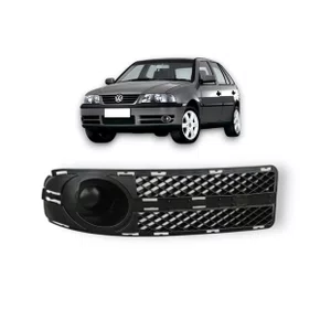 Grade Milha Parachoque Dianteiro Gol Parati Saveiro G3 02 a 05 Sem Furo Preto Esquerdo
