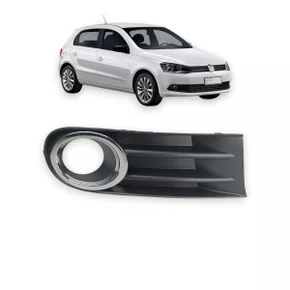 Grade Milha Parachoque Dianteiro Gol Saveiro Voyage G5 2008 a 2013 Com Furo Arco Cromado Esquerdo