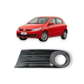Grade Milha Parachoque Dianteiro Gol Saveiro Voyage G5 2008 a 2013 Com Furo Preto Esquerdo