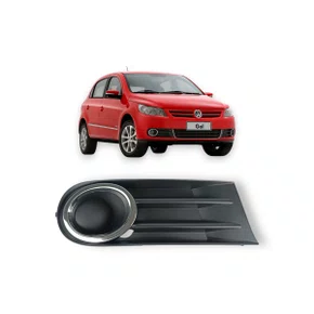 Grade Milha Parachoque Dianteiro Gol Saveiro Voyage G5 2008 a 2013 Sem Furo Arco Cromado Direito