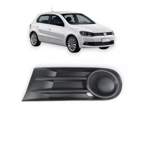 Grade Milha Parachoque Dianteiro Gol Saveiro Voyage G5 2008 a 2013 Sem Furo Preto Esquerdo